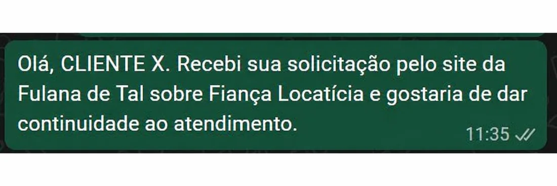 Corretor chama o cliente pelo WhatsApp