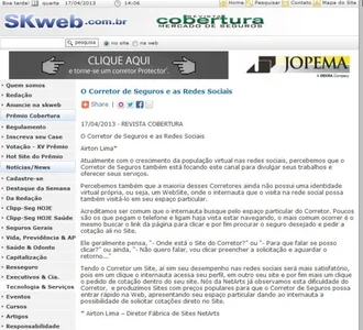 Artigo da NetArts na Revista Cobertura Mercado de Seguros