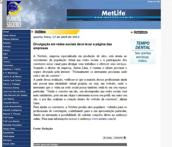 Artigo da NetArts na Revista Planeta Seguro
